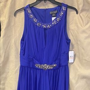 A -line peek-a-boo cut floor length dress